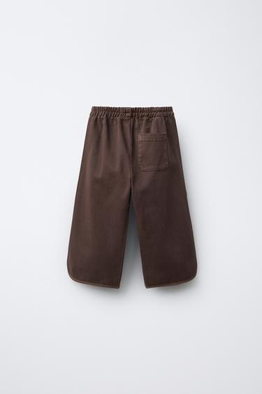 PANTALON CULOTTE EN SERGÉ - Marron de Zara - Image 1