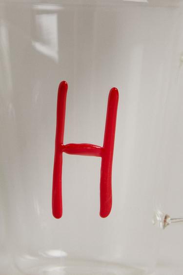 BOROSILICATE MUG WITH INITIAL H - Red by Zara - Image 3