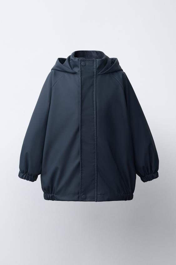 ÁO MƯA CHỐNG THẤM NƯỚC BỀ MẶT PHỦ GUM - Màu xanh nước biển từ Zara - Hình ảnh 0