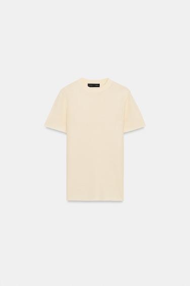 SHORT SLEEVE T-SHIRT - Butter by Zara