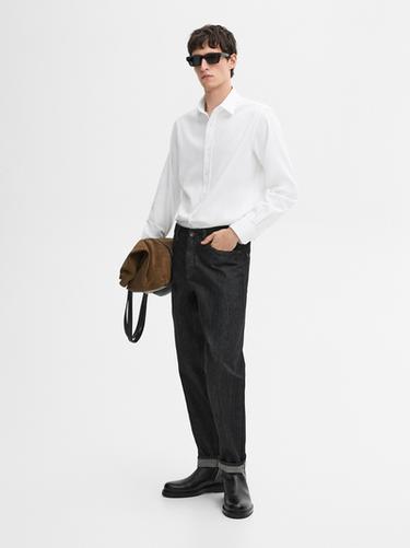 Chemise texturée regular fit 100 % coton - Blanc de Zara - Image 0