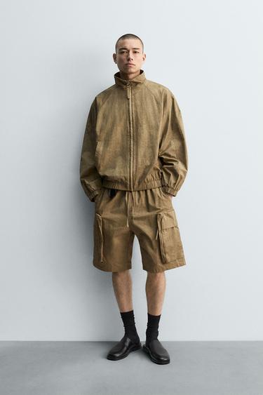 BERMUDA CARGO OVERDYED - Beige de Zara - Imagen 0