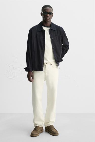 CHAUSSURES BATEAU EN CUIR - Vert kaki de Zara - Image 1