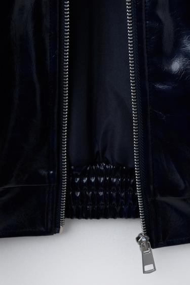 BOMBER JACKET WITH FAUX FUR COLLAR - navy by Zara - Image 7