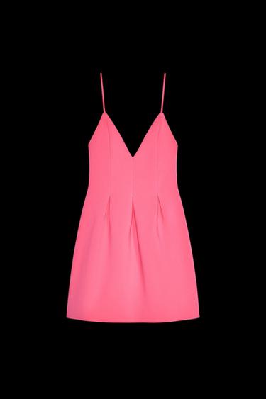 Zara VOLUMINOUS SHORT DRESS - Pink - Image 0