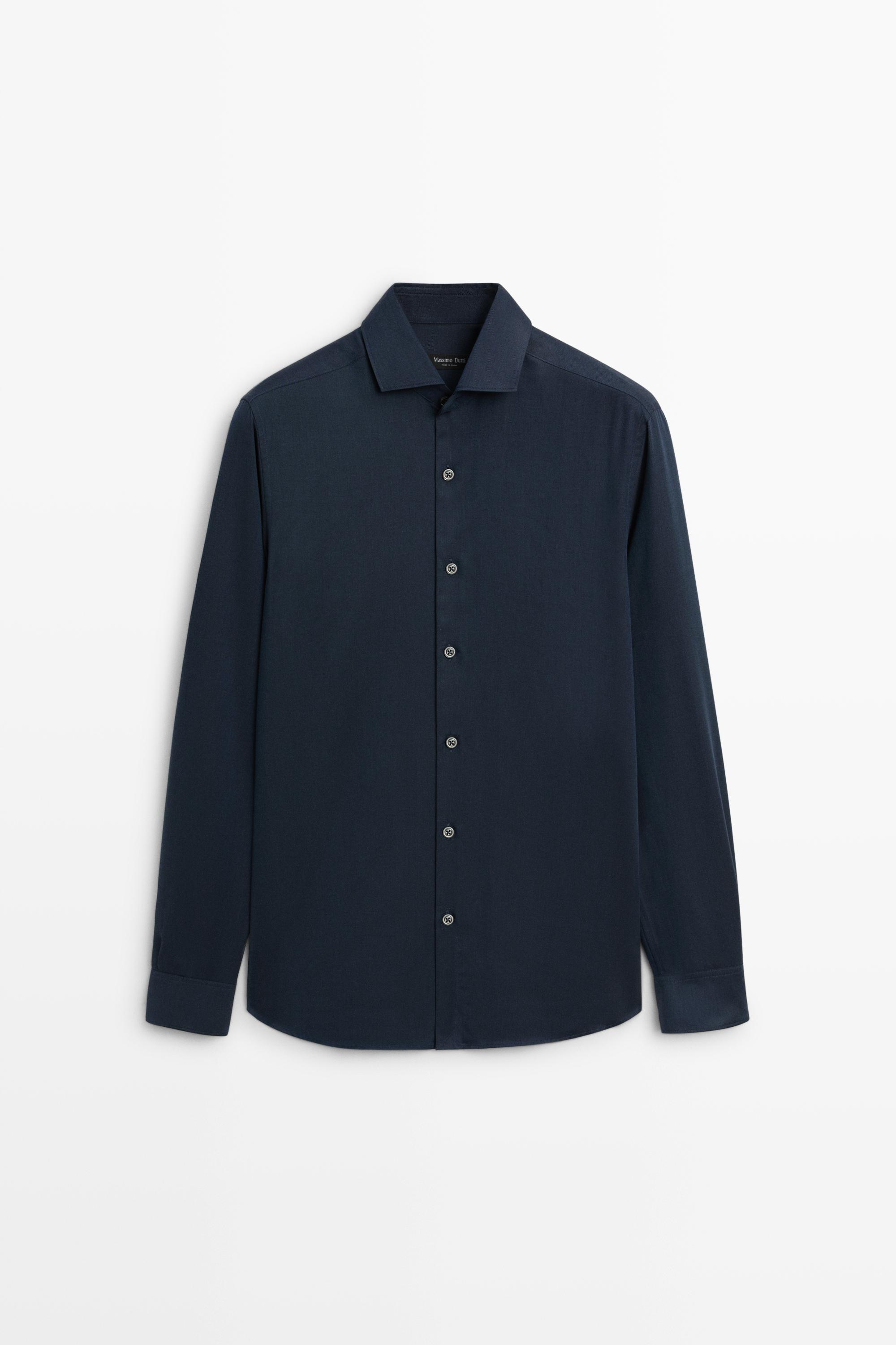 Chemise regular fit en mélange de coton