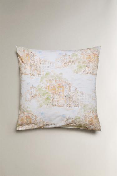 TAIE D’OREILLER COTON PAYSAGE - Beige de Zara - Image 1