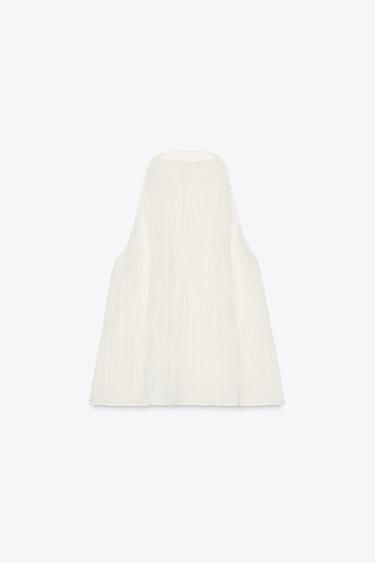 100% LINEN HALTER TOP ZW COLLECTION - Ecru by Zara - Image 8