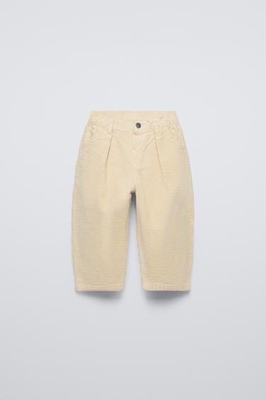 PANTALÓN BAGGY PANA - Crudo medio de Zara