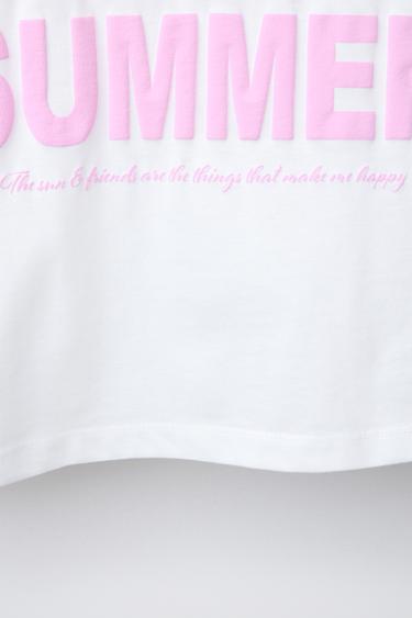 T-SHIRT WITH TEXT PRINT - White by Zara - Image 3