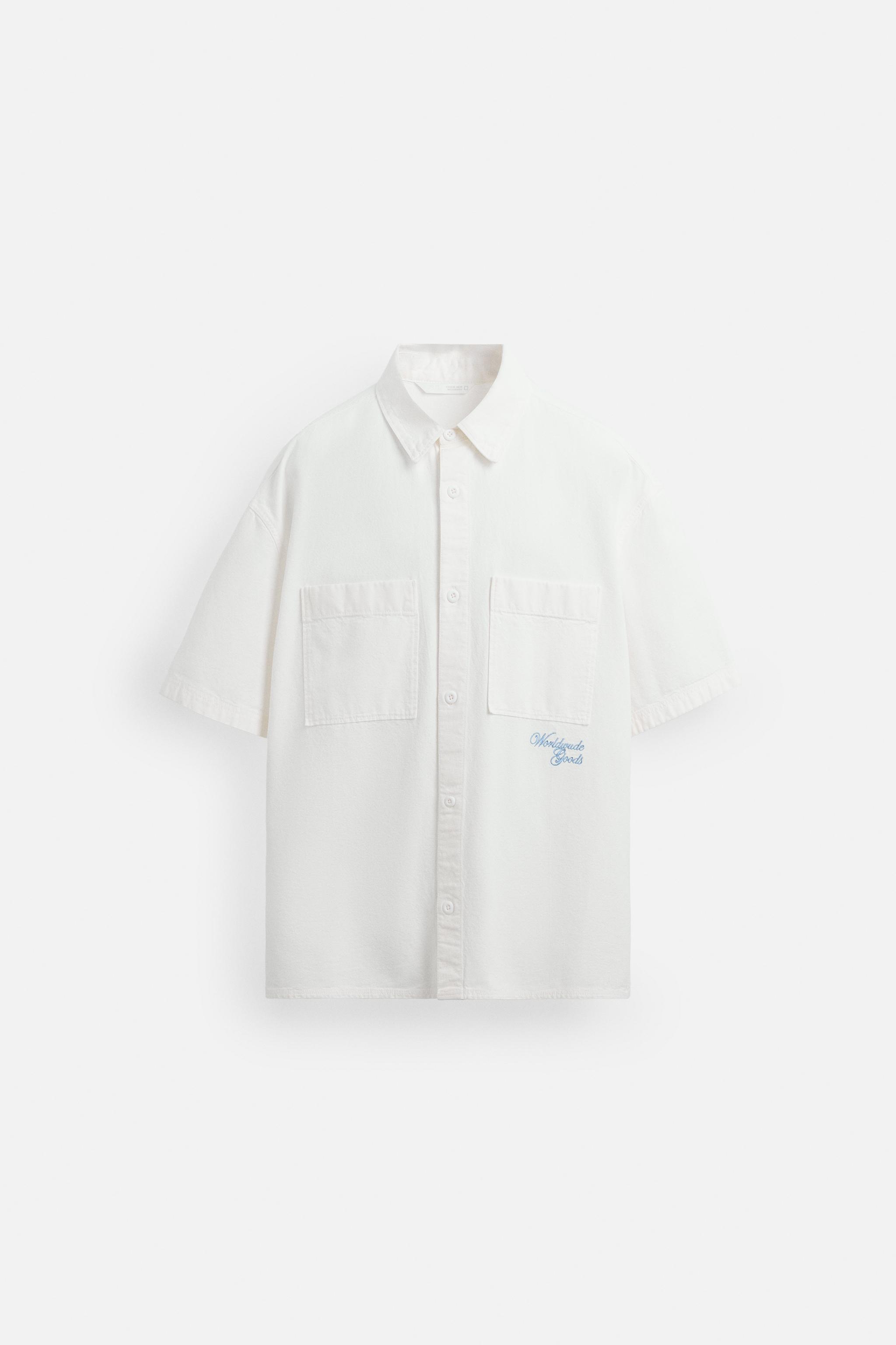 CHEMISE BRODÉE EN MATIÈRES VARIÉES