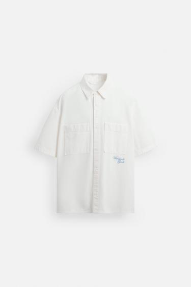COMBINED EMBROIDERY SHIRT - White by Zara - Image 6