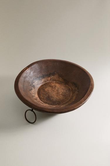 RUSTIC WOODEN SERVING DISH - Light beige by Zara - Image 1