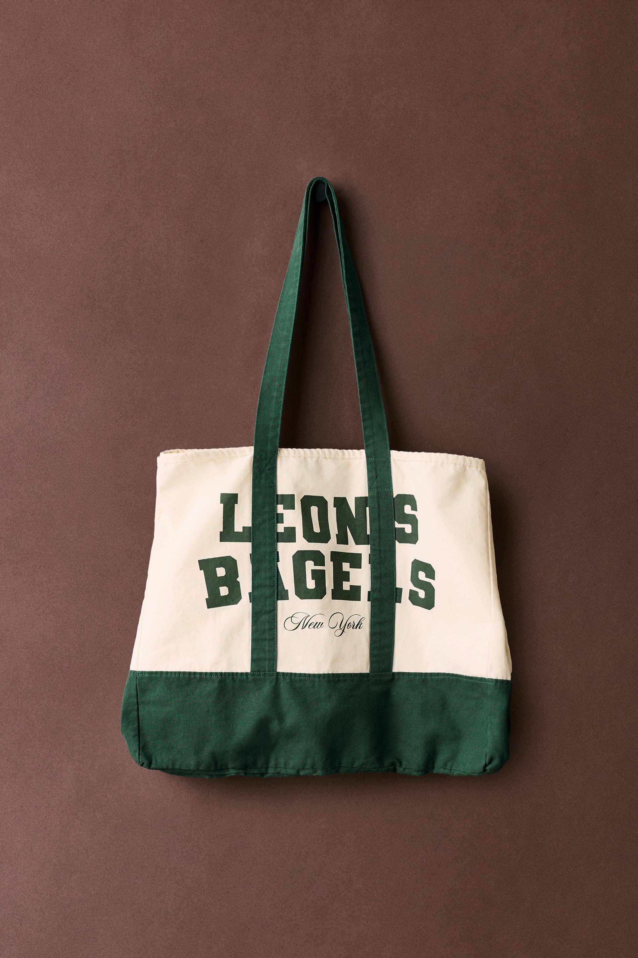 LEON'S BAGELS ® PRINTED TOTE BAG — Green