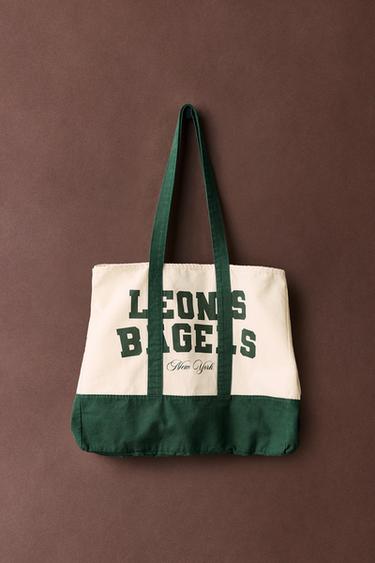 LEON'S BAGELS ® PRINTED TOTE BAG — Green 1