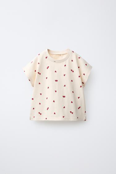 PRINTED T-SHIRT - Red by Zara