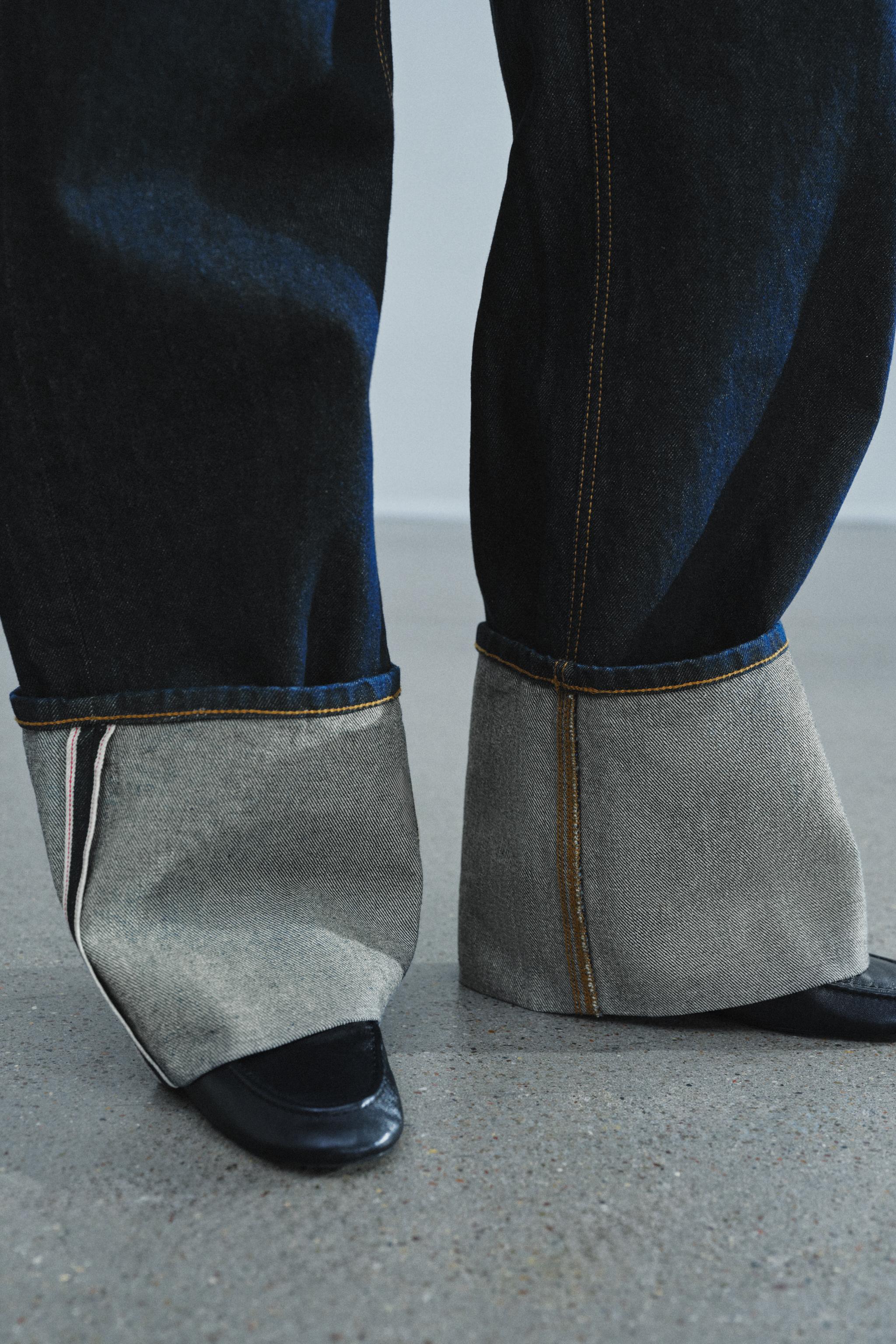 Zara ZW COLLECTION TURN UP DÜŞÜK BEL JEAN görsel 7