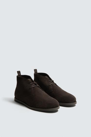 LEATHER BOOTS - Brown by Zara
