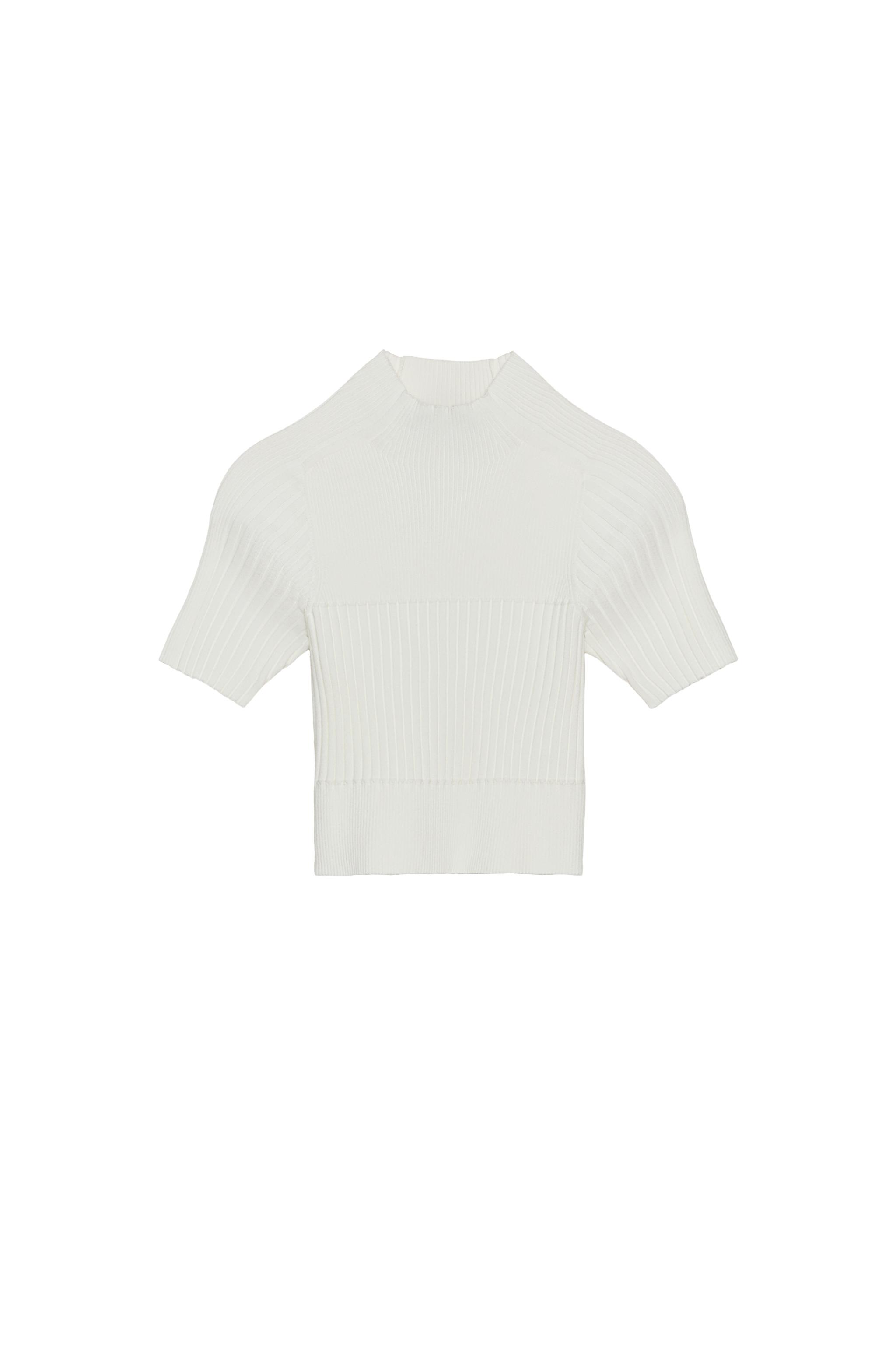 ちぃ　sheller 　rib knit cropped tops Keyhole Tie Crop Top
