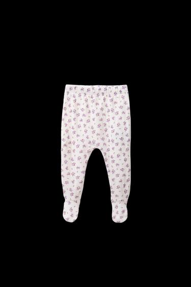 Zara FLORAL PRINT LEGGINGS - Pale pink - Image 0