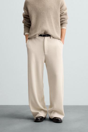 PANTALÓN WIDE FIT PANA - Crudo de Zara