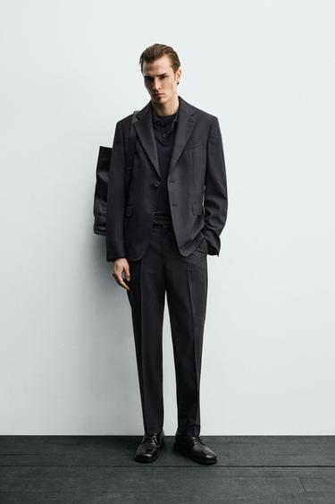 100% WOOL SUIT TROUSERS - Navy blue by Zara