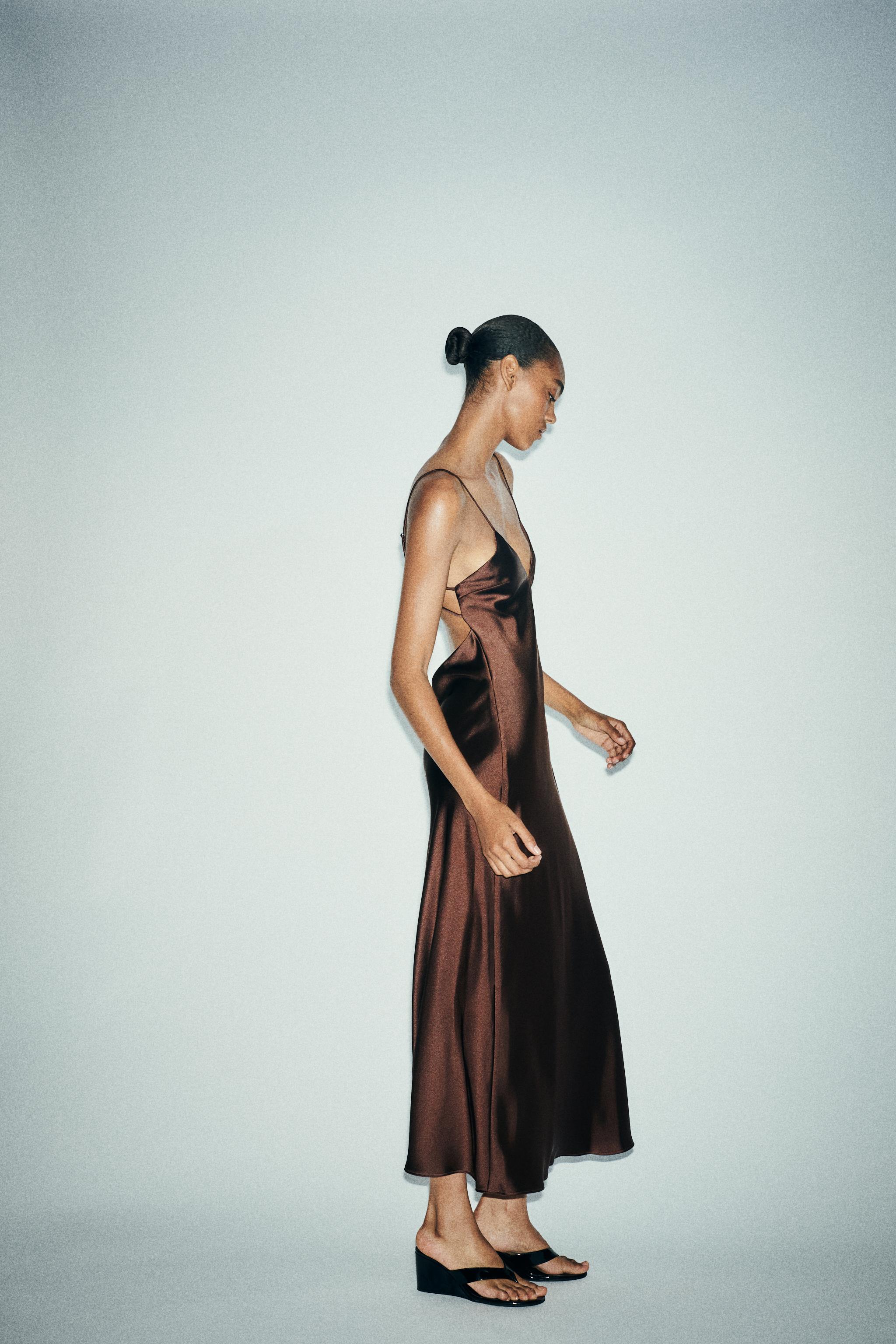 SATIN MIDI DRESS