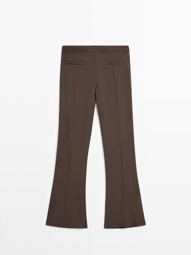 Zara Flared trousers with pocket - Brown