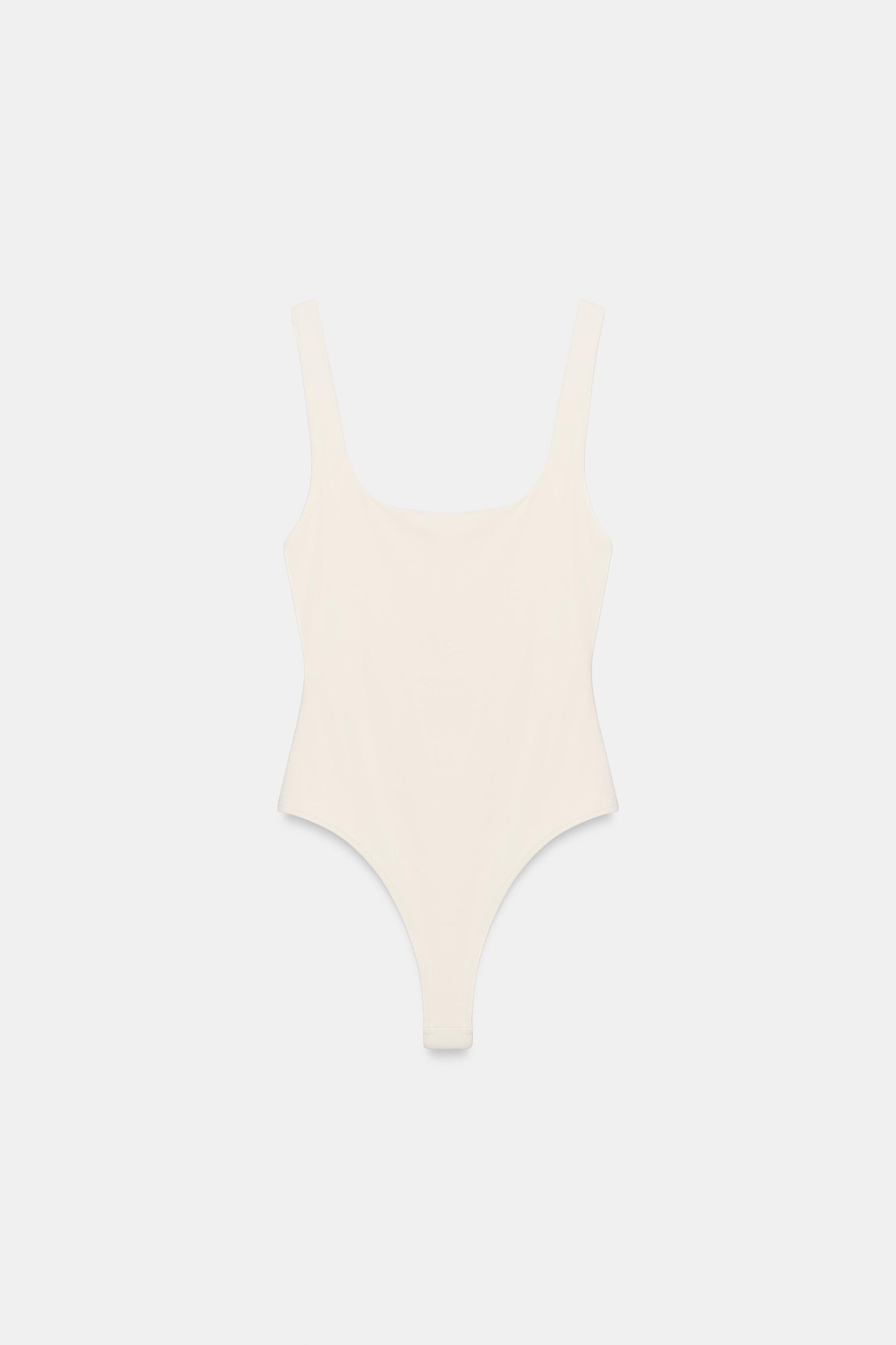Zara Kare Yaka Streç Body görsel 4
