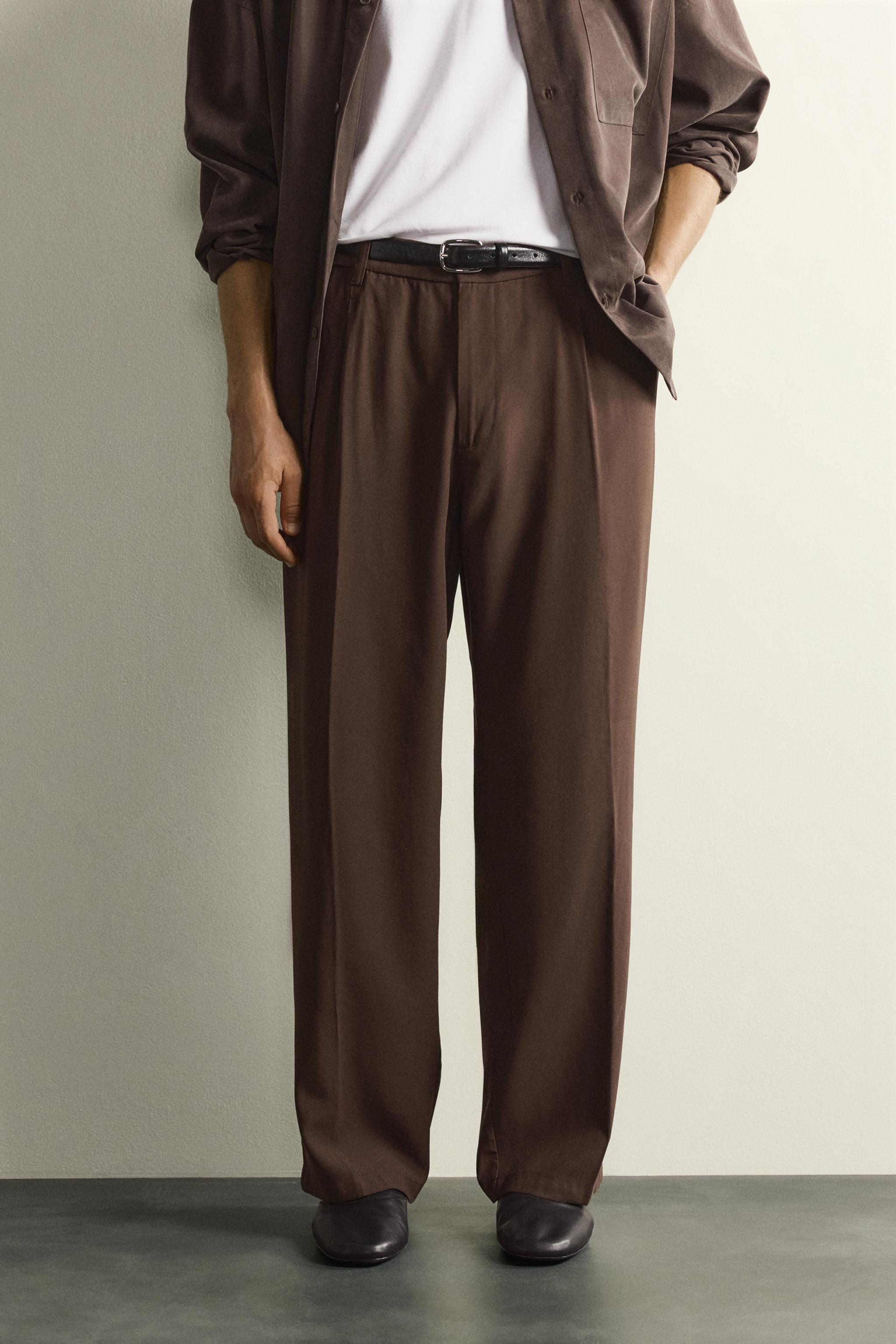 PANTALON FLUIDE COUPE DÉCONTRACTÉE À PLIS