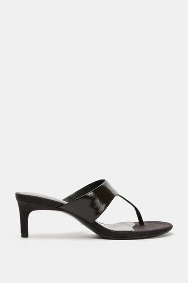 LEATHER STRAP SANDALS - Brown by Zara