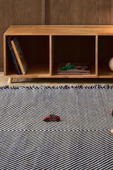 KIDS' WOOL RUG - Ecru / Blue by Zara - Image 4