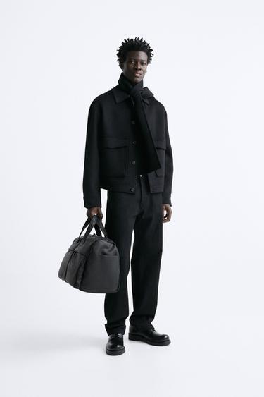 СУМКА-БОУЛИНГ С ТИСНЕНИЕМ И КАРМАНАМИ — Черный от Zara — изображение 0