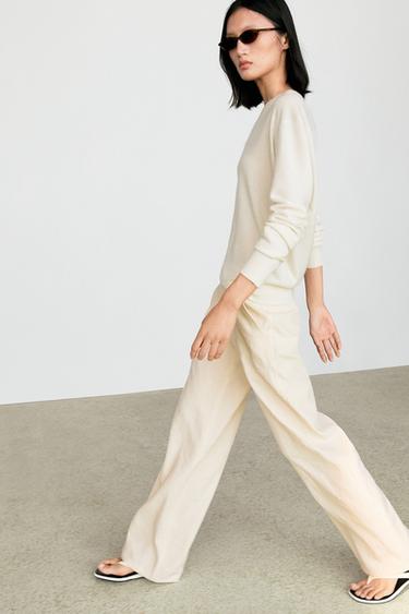 Pull en maille 100 % cachemire - Écru de Zara