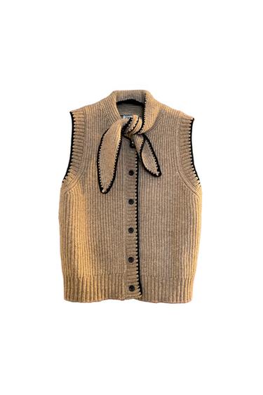 GILET IN MAGLIA CON SCIARPA INTEGRATA