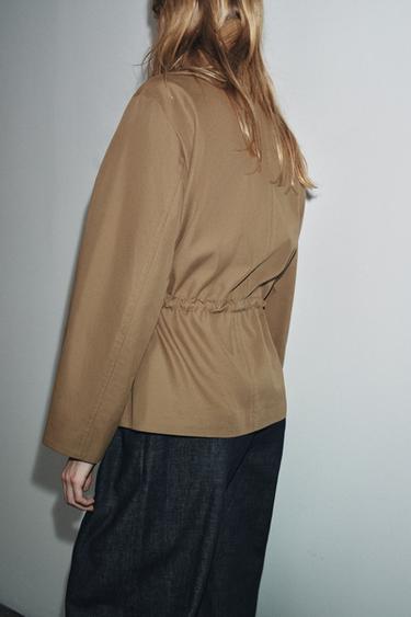 ZW COLLECTION SHORT PARKA WITH ADJUSTABLE WAIST - Brown / Taupe by Zara - Image 4