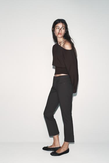 ASYMMETRIC COTTON SWEATSHIRT - Chocolate by Zara