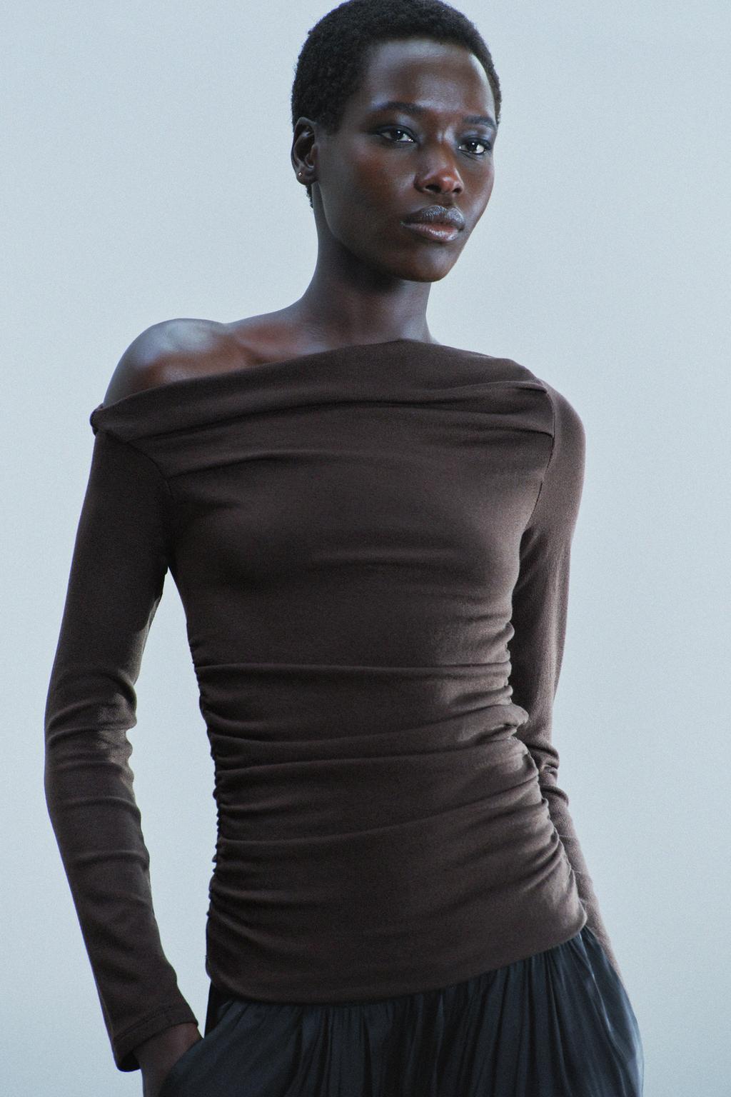 ASYMMETRIC DRAPED TOP