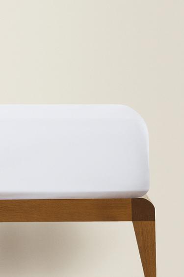 LENZUOLO CON ANGOLI COTONE PERCALLE | 40 CM ALTEZZA (200 FILI) - Bianco di Zara - Immagine 0