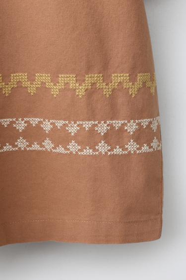 6-14 ANS/ PYJAMA CHEMISE BRODÉ - Marron de Zara - Image 7