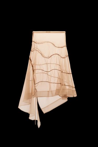 FALDA FRUNCES ORGANZA - Crudo de Zara