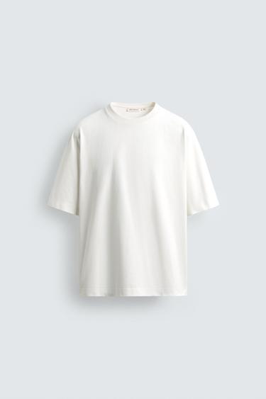 WASHED HEAVYWEIGHT T-SHIRT - Oyster-white by Zara