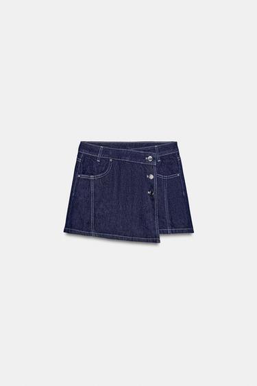 Z1975 WRAP DENIM SKORT - Blue by Zara - Image 6