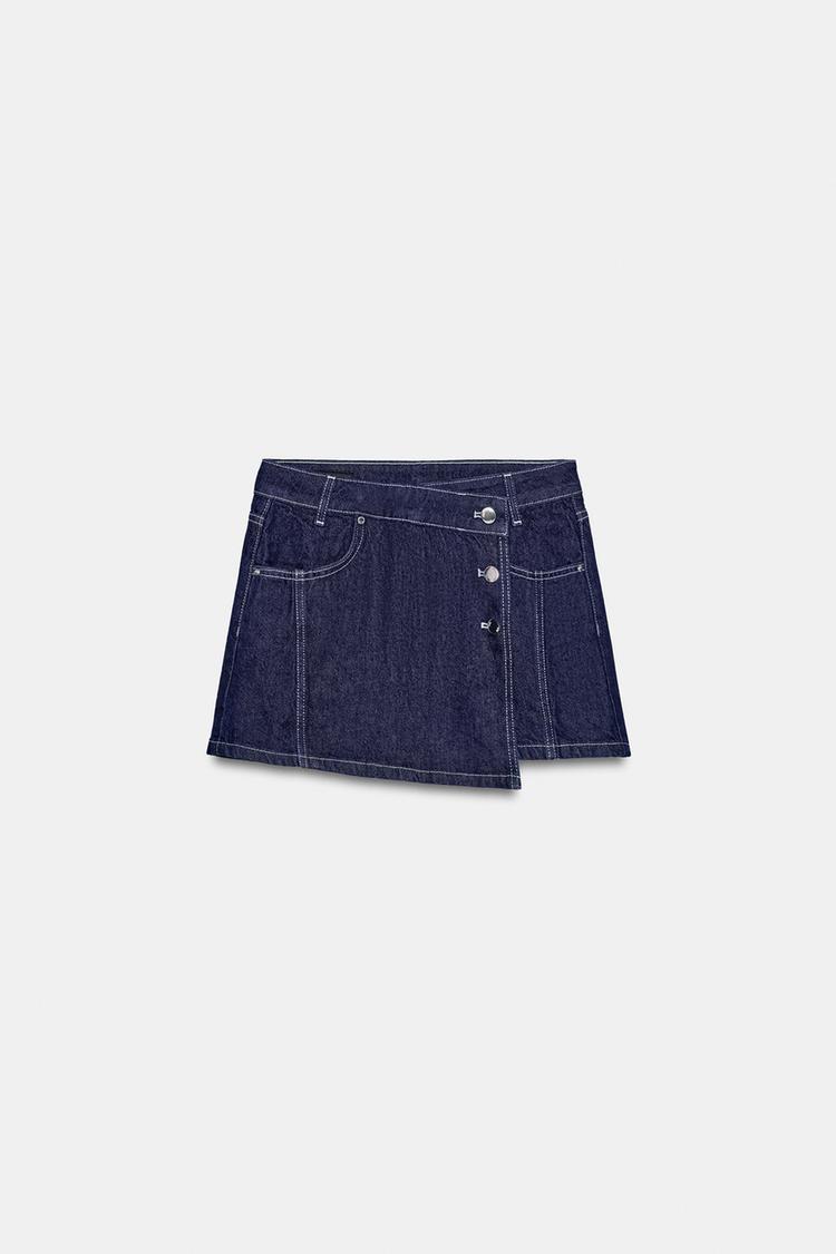 FALDA PANTALON CRUZADA DE MEZCLILLA Z1975 6