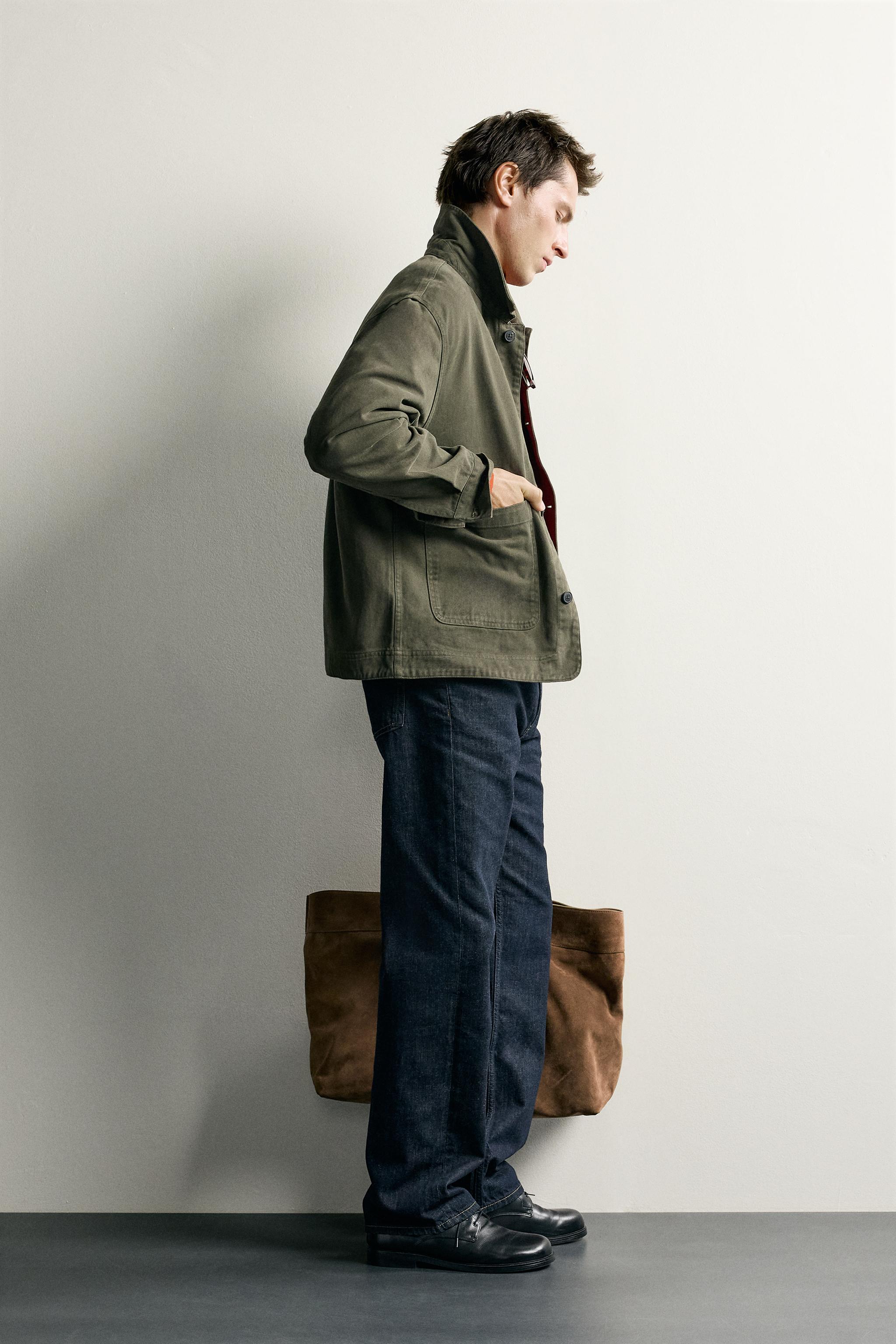 Zara CEPLİ RELAXED FIT İNCE CEKET görsel 4