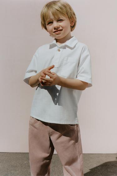 TEXTURED POLO SHIRT - Ecru by Zara