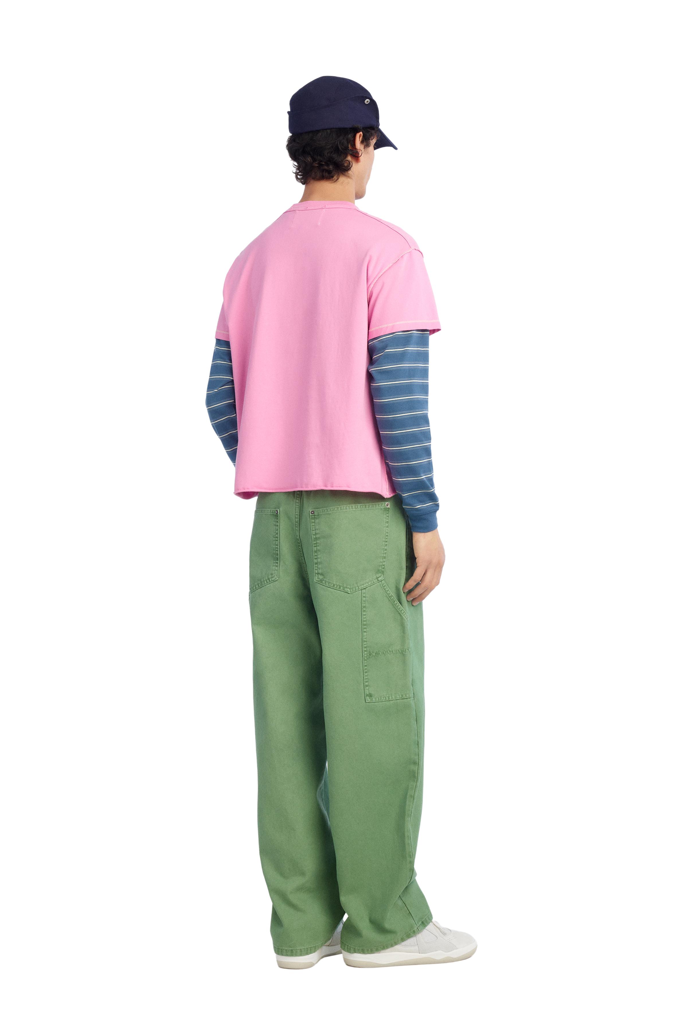RELAXED FIT CARPENTER POCKET PANTS — GREEN
