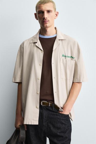 CHEMISE LYOCELL - COTON IMPRIMÉ - Marron clair de Zara - Image 4