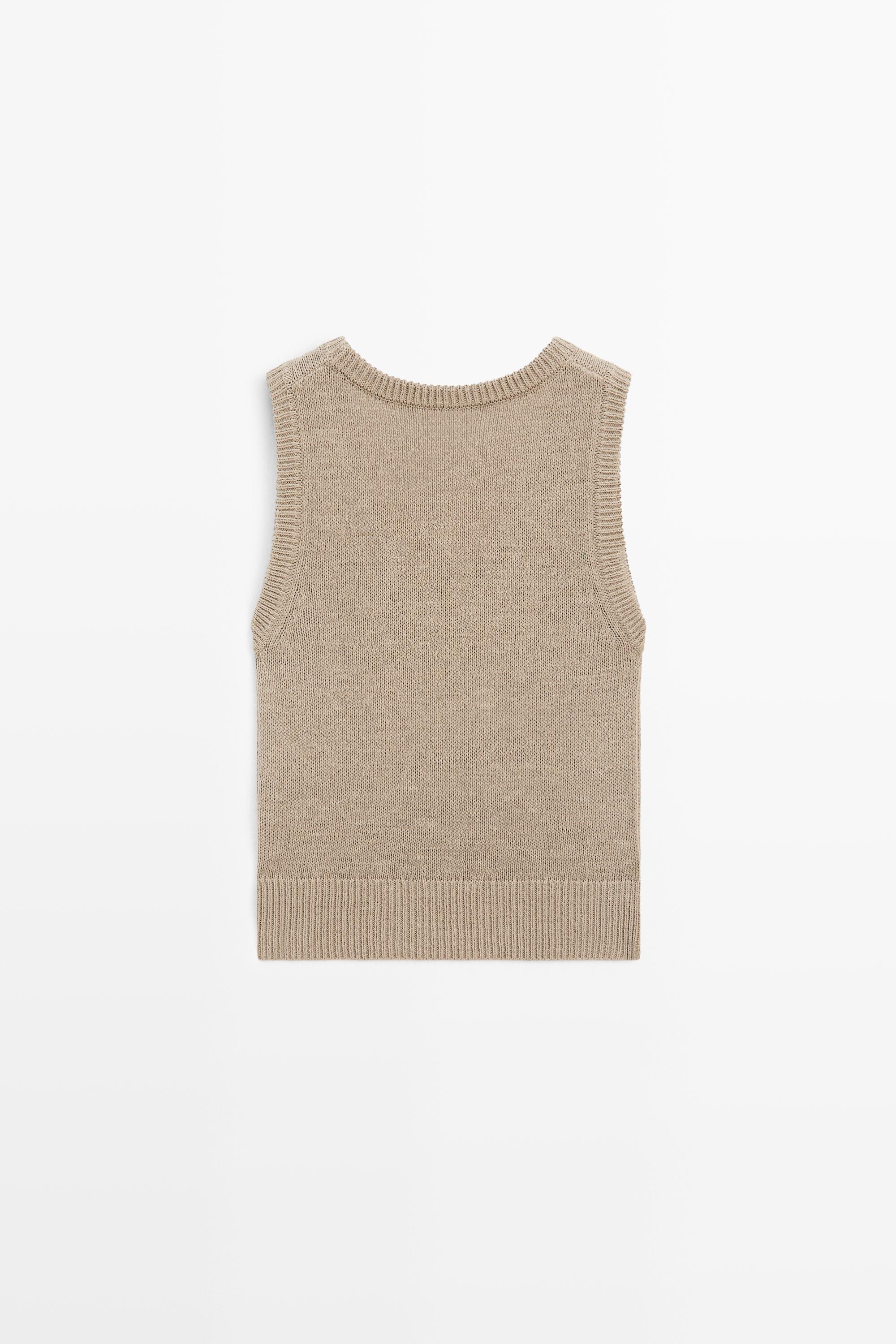 Gilet en maille côtelée coton