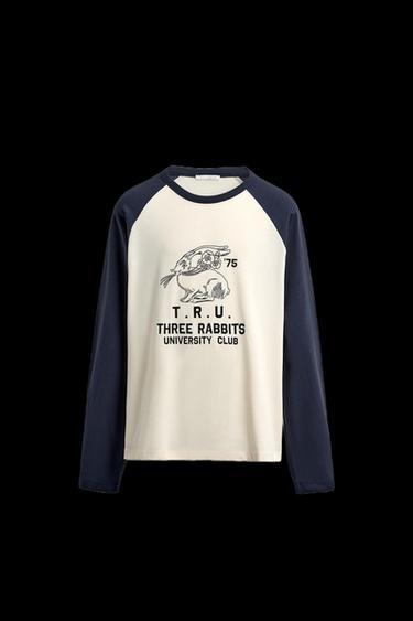 COLOUR BLOCK RABBIT T-SHIRT - Oyster-white by Zara - Image 0